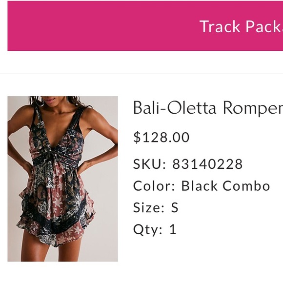 Free People Floral Print Sleeveless Romper size Small - Picture 4 of 4